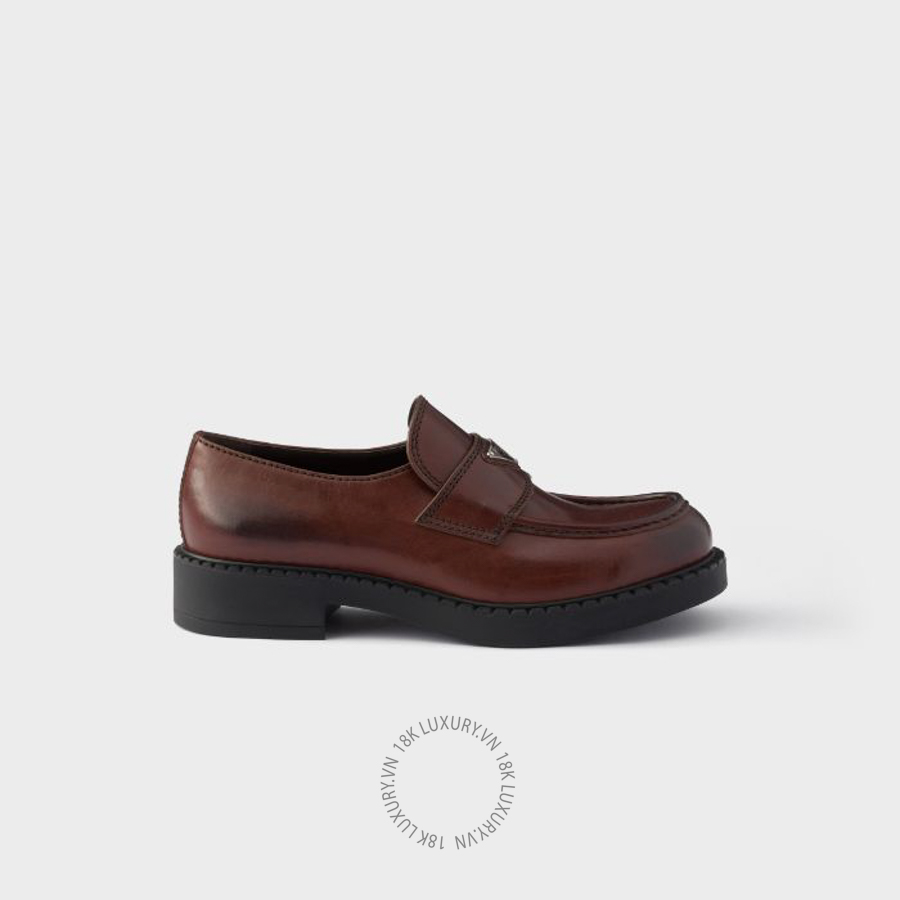 Giày loafer Prada Chocolate aged leather 2DE127_3ZPQ_F0324_F_G000 NGPR131