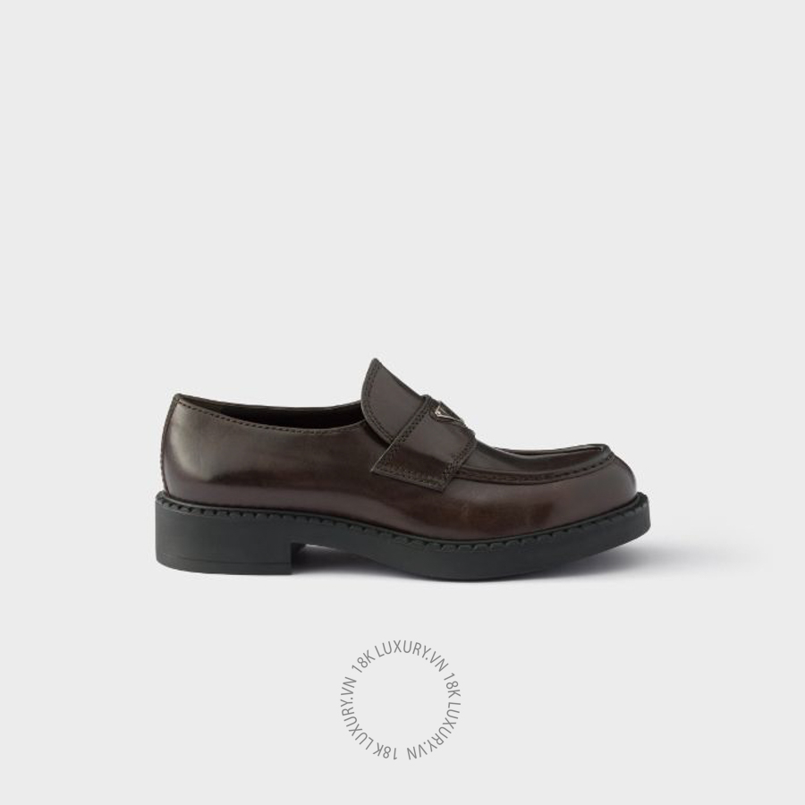 Giày loafer Prada Chocolate aged leather 2DE127_3ZPQ_F0562_F_G000 NGPR130