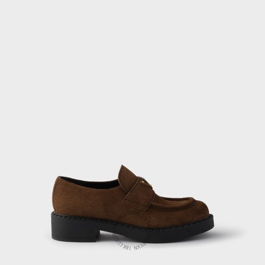 Giày loafer Prada Chocolate suede 1D246M_MG0_F0324_F_G050 NGPR341