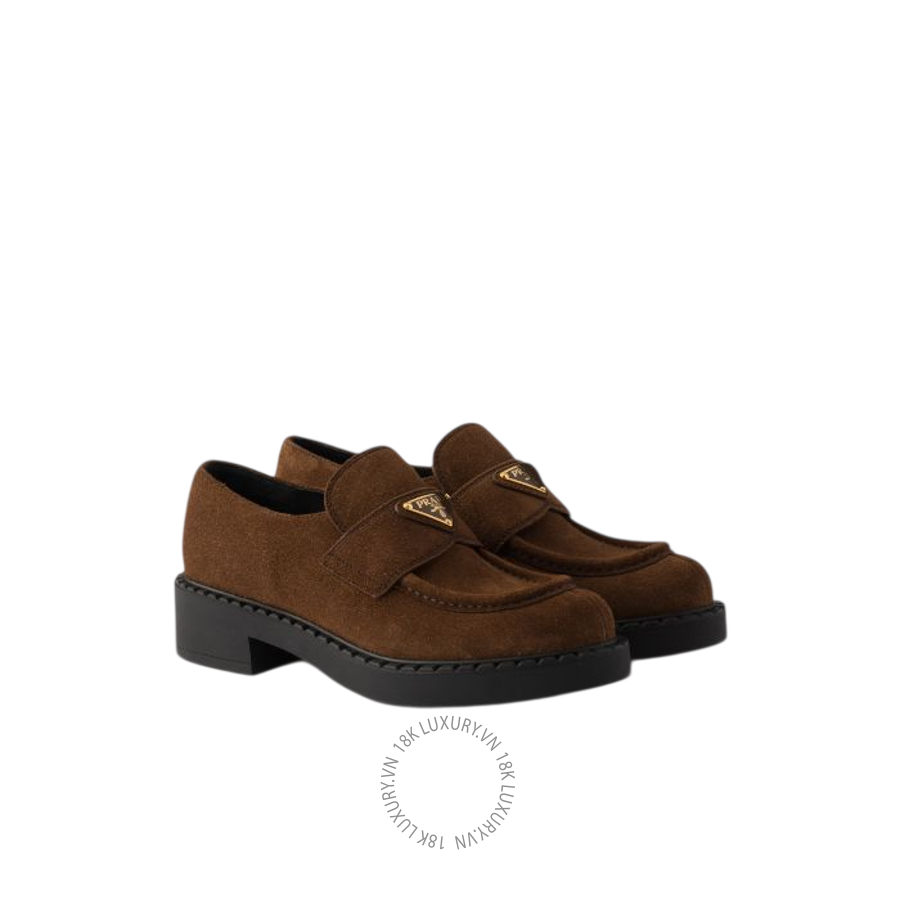 Giày loafer Prada Chocolate suede 1D246M_MG0_F0324_F_G050 NGPR341