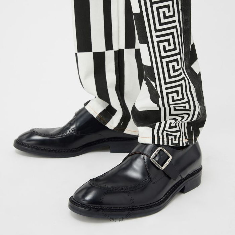 Giày Loafer Versace Primo Leather Monkstraps 1024802-1A14457_1B00K VSC425