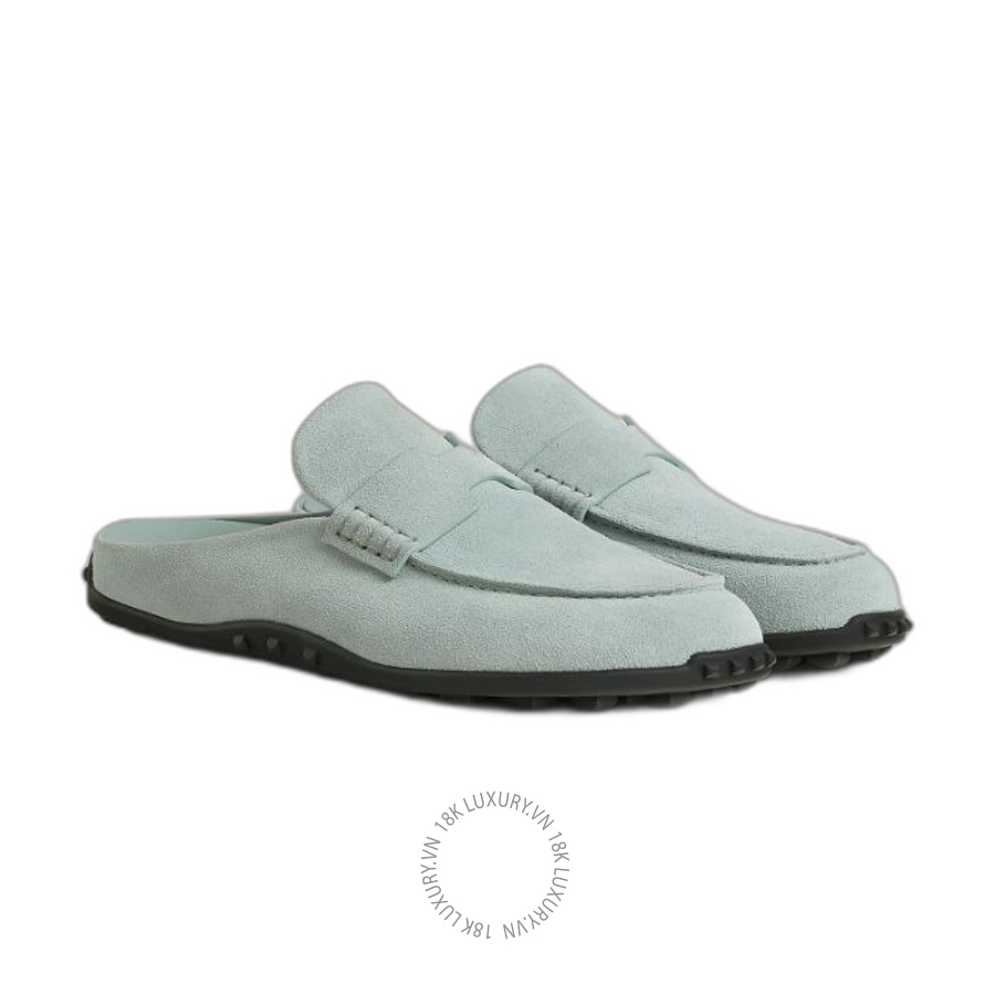 Giày lười Hermes Mix mule bleu glacier H261141Z 18385 MHM574