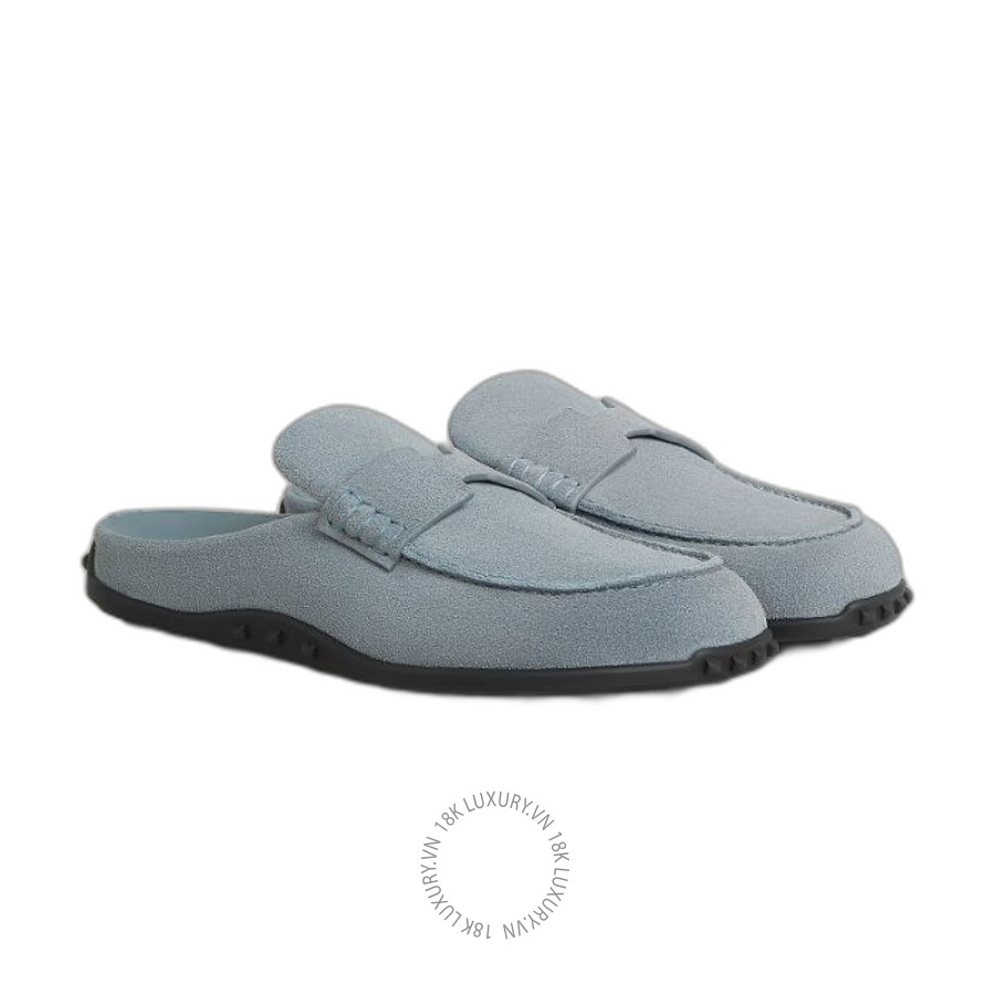 Giày lười Hermes Mix mule Bleu H261141Z BL380 MHM575