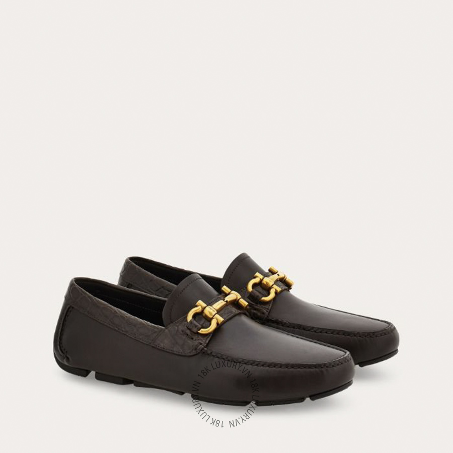 Giày lười moca nam Salvatore Ferragamo Gancini Driver ornament 02A664789629 SPP068