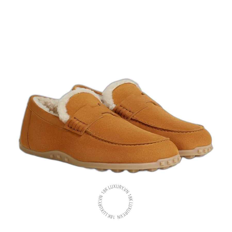 Giày Moca Hermes Lazy loafer naturel/écru H252020Z 02350 MHM588