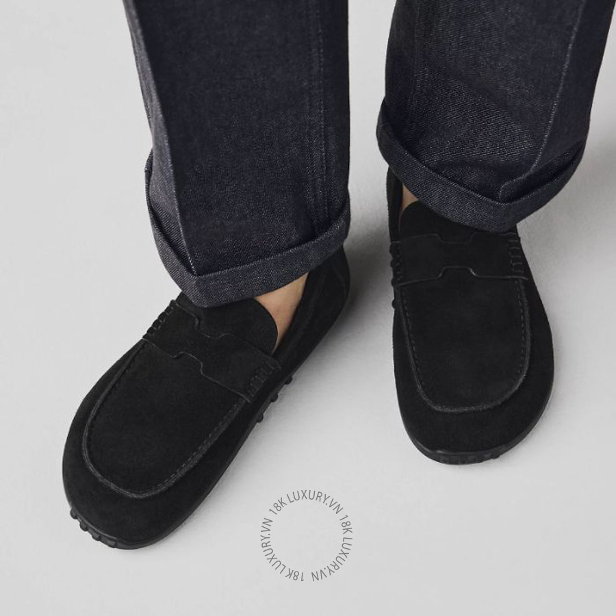 Giày Moca Hermes Lazy loafer Noir H252020Z 02350 MHM583