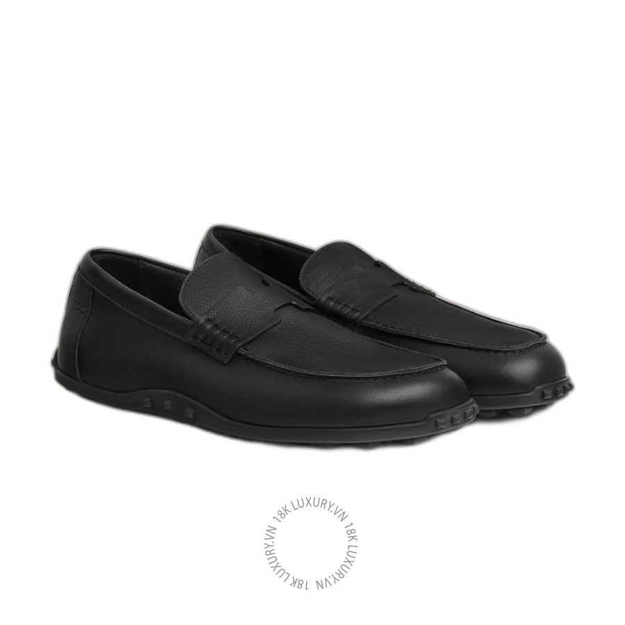 Giày Moca Hermes Lazy loafer Noir H261256Z 02350 MHM587