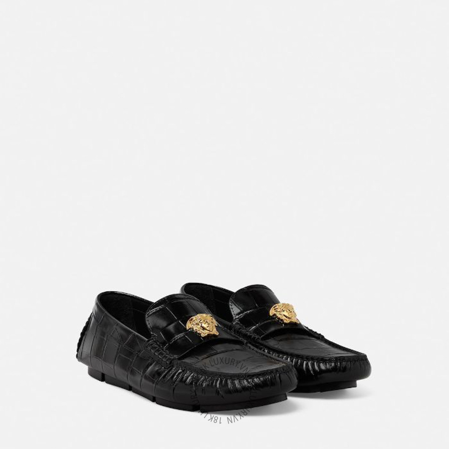 Giày Moca Versace Medusa Leather Driver Shoes 1019882-1A16634_1B00V VSC400