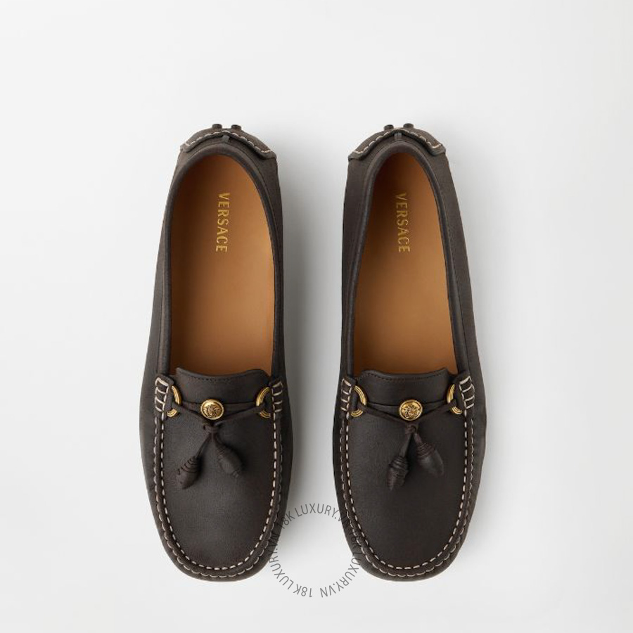 Giày Moca Versace Robin Suede Driver Shoes 1024731-1A17992_1NL2J VSC397