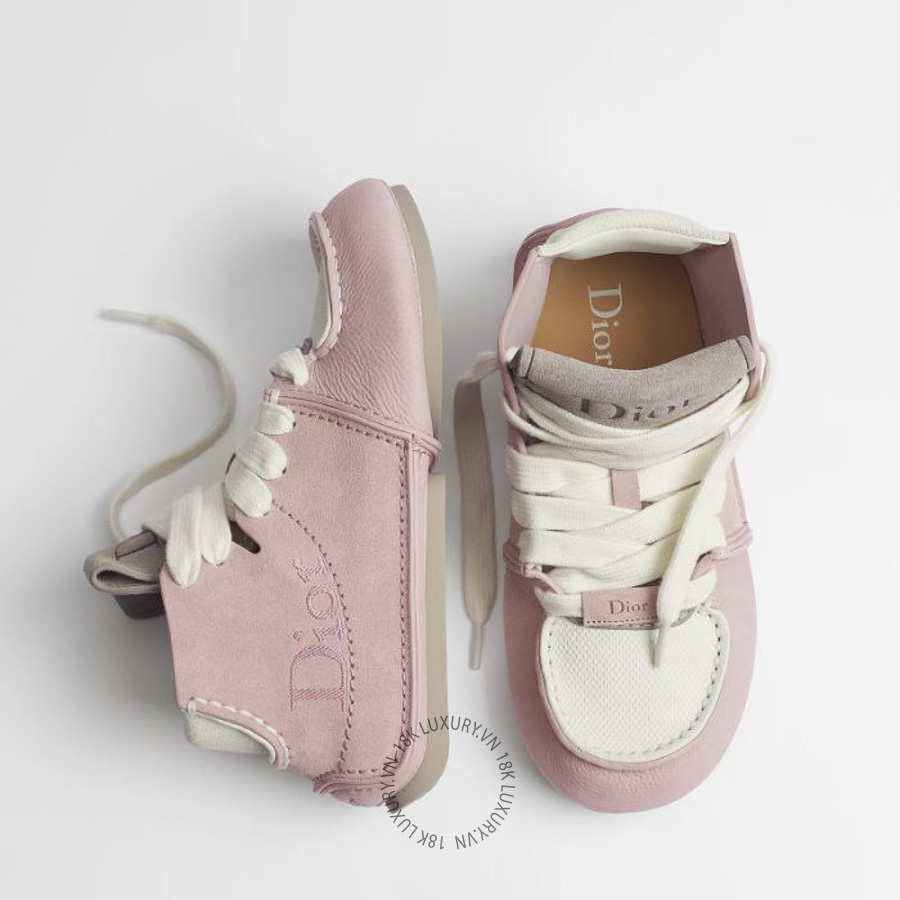 Giày Sneaker Dior Roadie Lace-Up Boot Soupir Pink Suede Calfskin KCK533BEA_S35P WWHG016