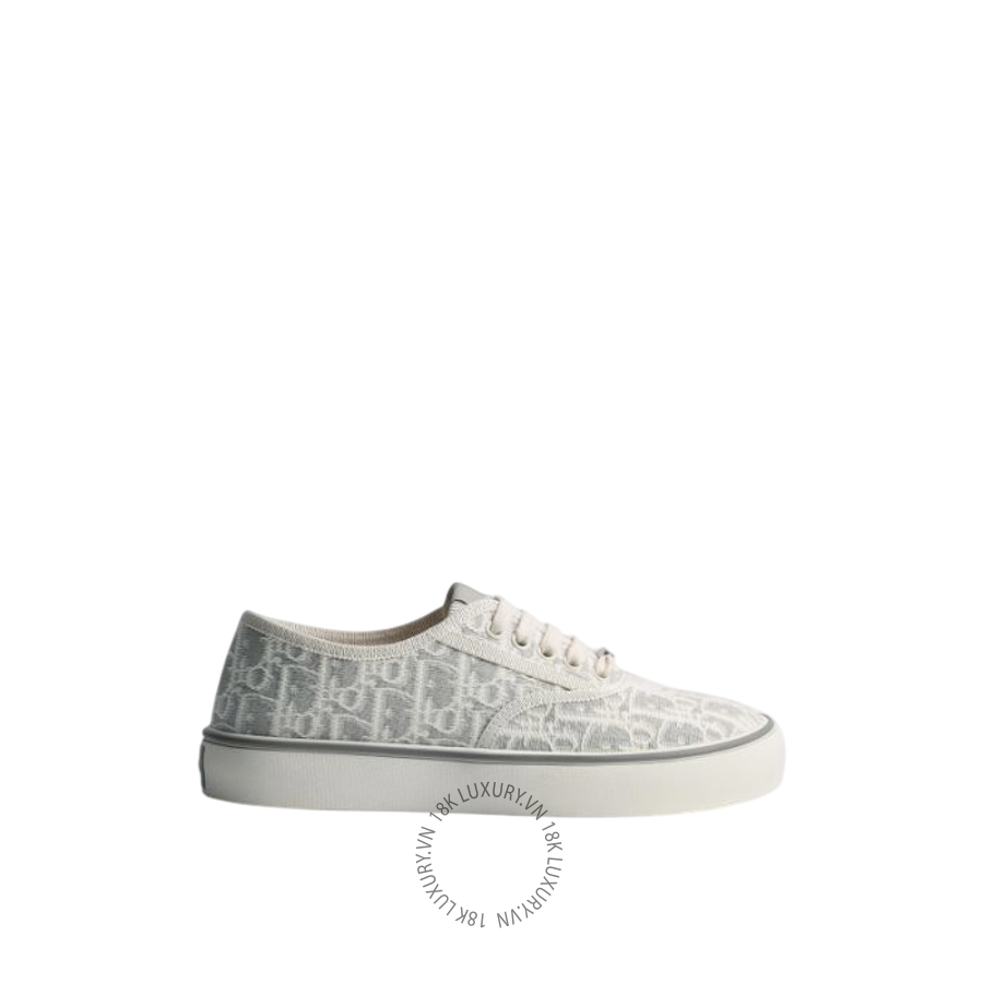 Giày Sneaker Dior Saltwind White and Gray Dior Oblique Embroidered Cotton KCK528OLF_S47W WWHG048