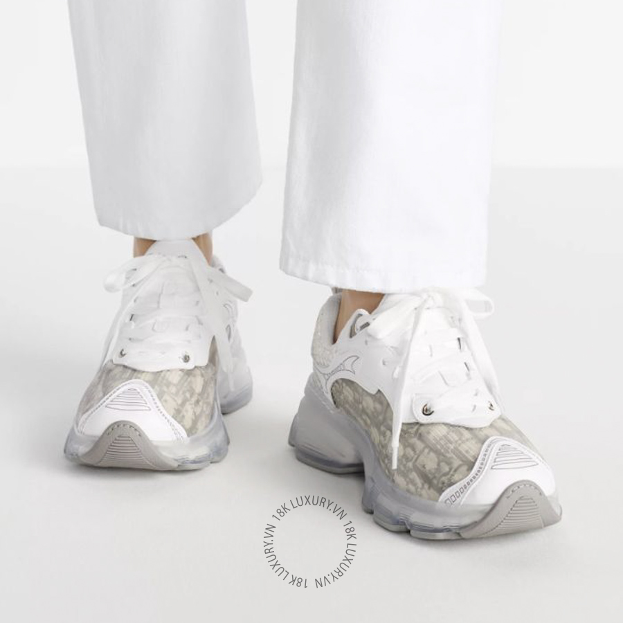 Giày Sneaker Dior Vibe Gray Dior Oblique Technical Fabric and Transparent Rubber KCK365OBU_S47W WWHG051