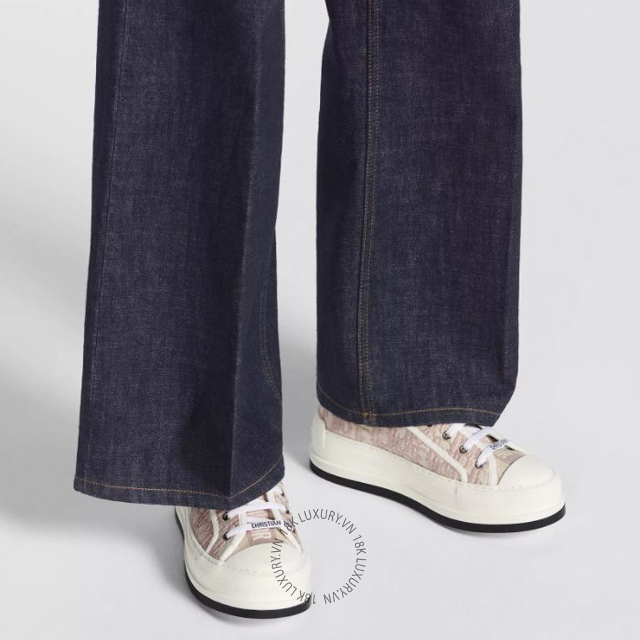 Giày Sneaker Walk'n'Dior Platform Nude Dior Oblique Embroidered Cotton KCK385OBE_S21U WWHG066
