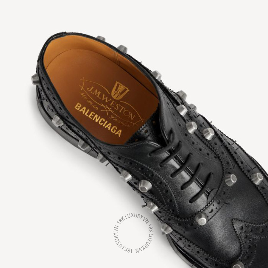 Giày Tây Balenciaga Men's | J.m. Weston Derby Brogue in Black A007ZDWCID11081 BCA480