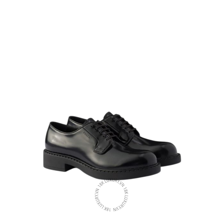 Giày tây Prada Chocolate brushed leather derby 2EE381_055_F0002_F_G000 NGPR148