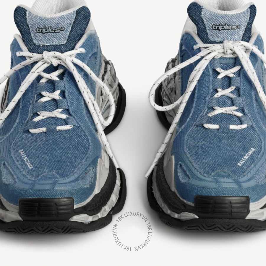 Giày Thể Thao Balenciaga Men's Triple S.2 Denim Sneaker in Blue 865849WTSDN4000 BCA459