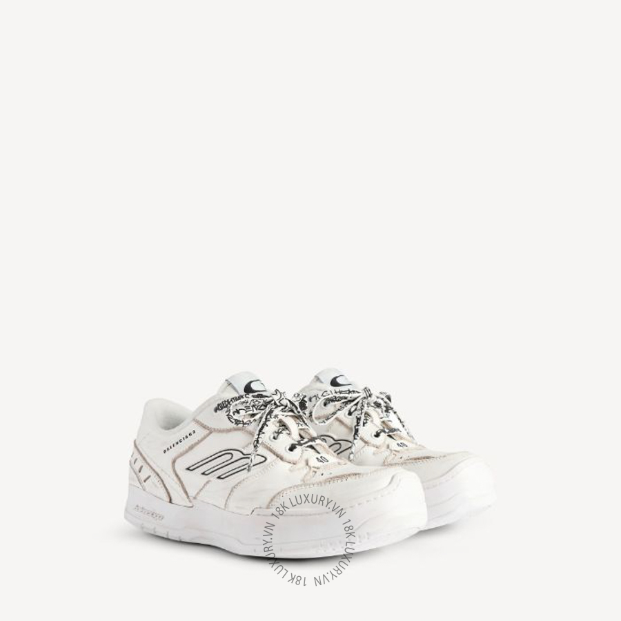 Giày Thể Thao Balenciaga Women's Hamptons Platform Sneaker in White 856420WHMPP9000 BCA726