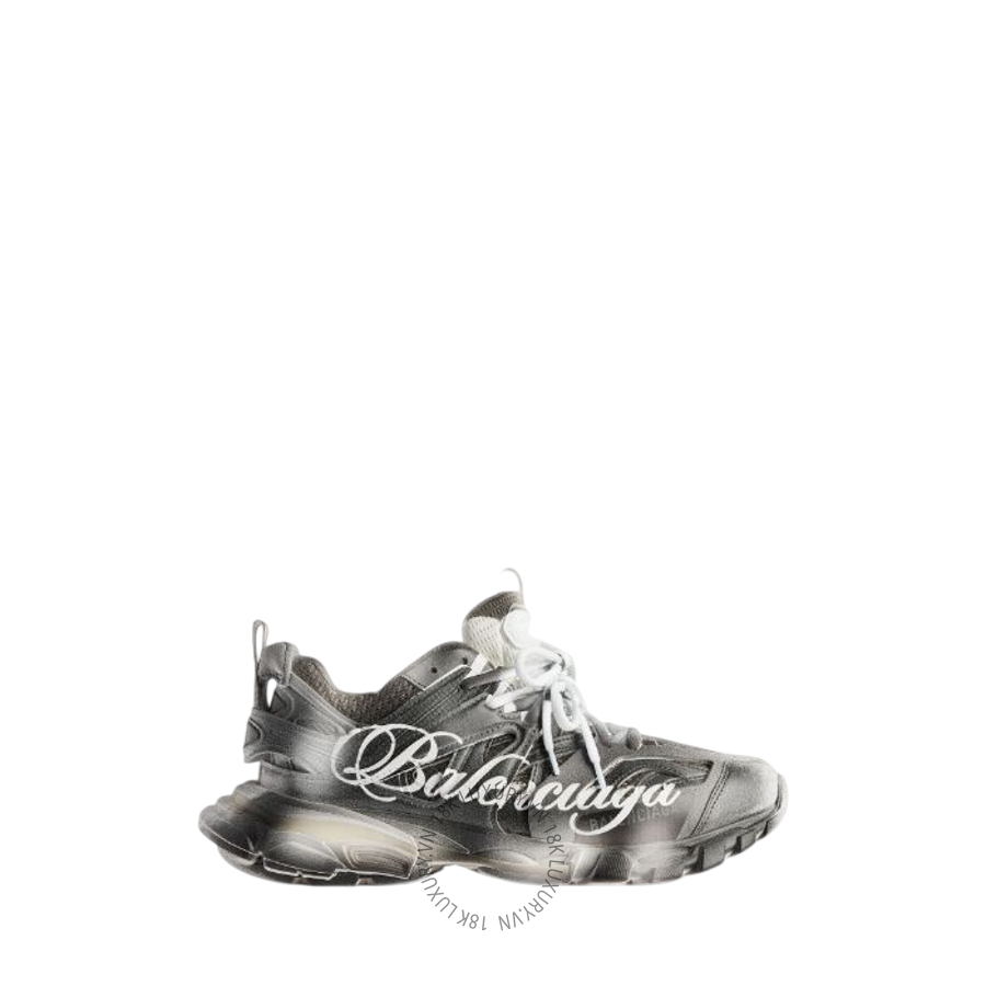Giày Thể Thao Balenciaga Women's Track Stencil Logo Sneaker in Black/white 542436WTKIS1090 BCA663