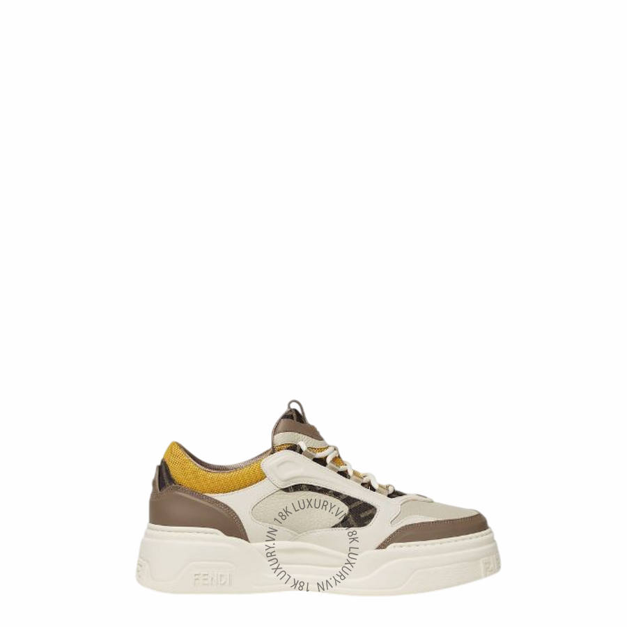 Giày thể thao Fendi Force sneakers White, brown and yellow leather 7E1728AU20F1RSV NGFD121