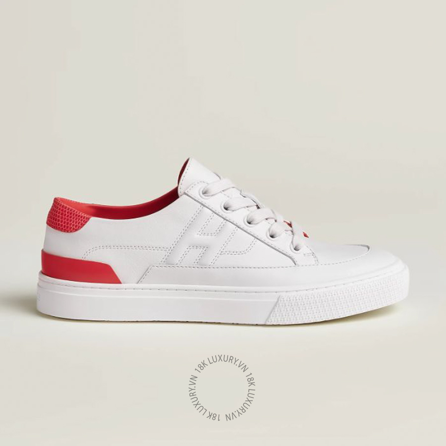 Giày thể thao Hermes Deep sneaker Blanc / Rouge Grenadine H232266Z 5H370 MHM503