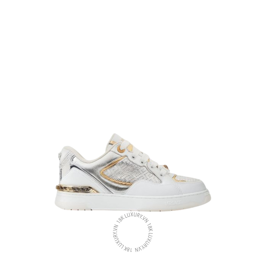 Giày Thể Thao Versace Biggie Basket Metallic Leather Sneakers 1025655-1A19158_6WP3J VSC366