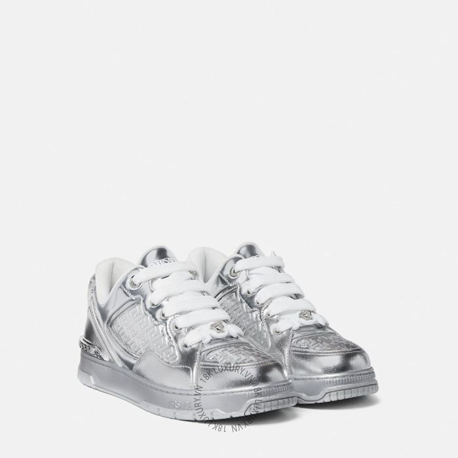 Giày Thể Thao Versace Biggie Basket Metallic Sneakers 1020593-1A15073_1E01P VSC408
