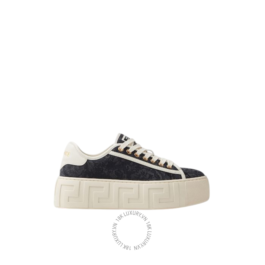 Giày Thể Thao Versace Greca Jacquard Canvas Platform Sneakers 1022346-1A09449_2BE4V VSC314