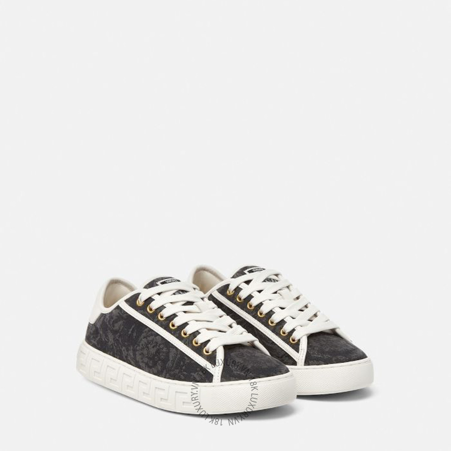 Giày Thể Thao Versace Greca Jacquard Canvas Sneakers 1013568-1A09449_2BE4C VSC328