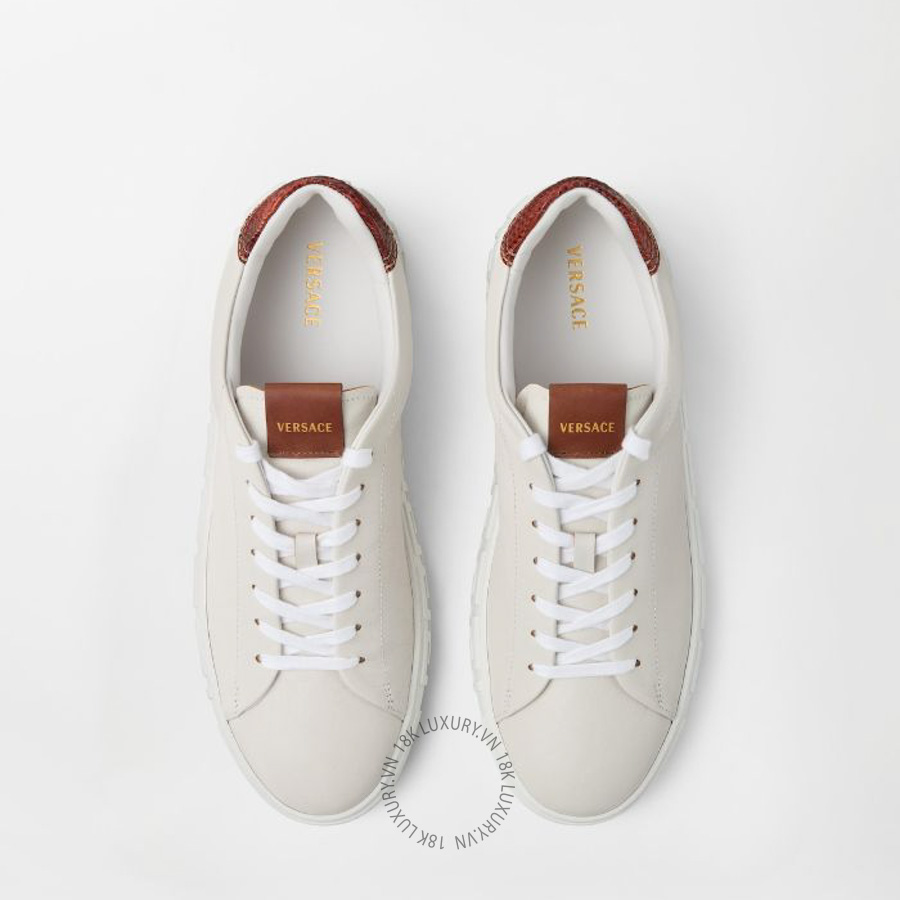 Giày Thể Thao Versace Greca Leather Sneakers 1024206-1A17777_6WM70 VSC392