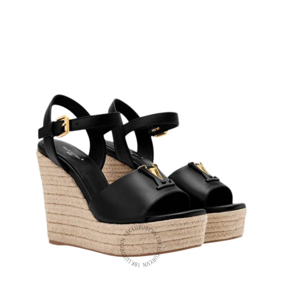 Sandal cao gót LV Mare Wedge Espadrilles 1AK4B4 NGLV444