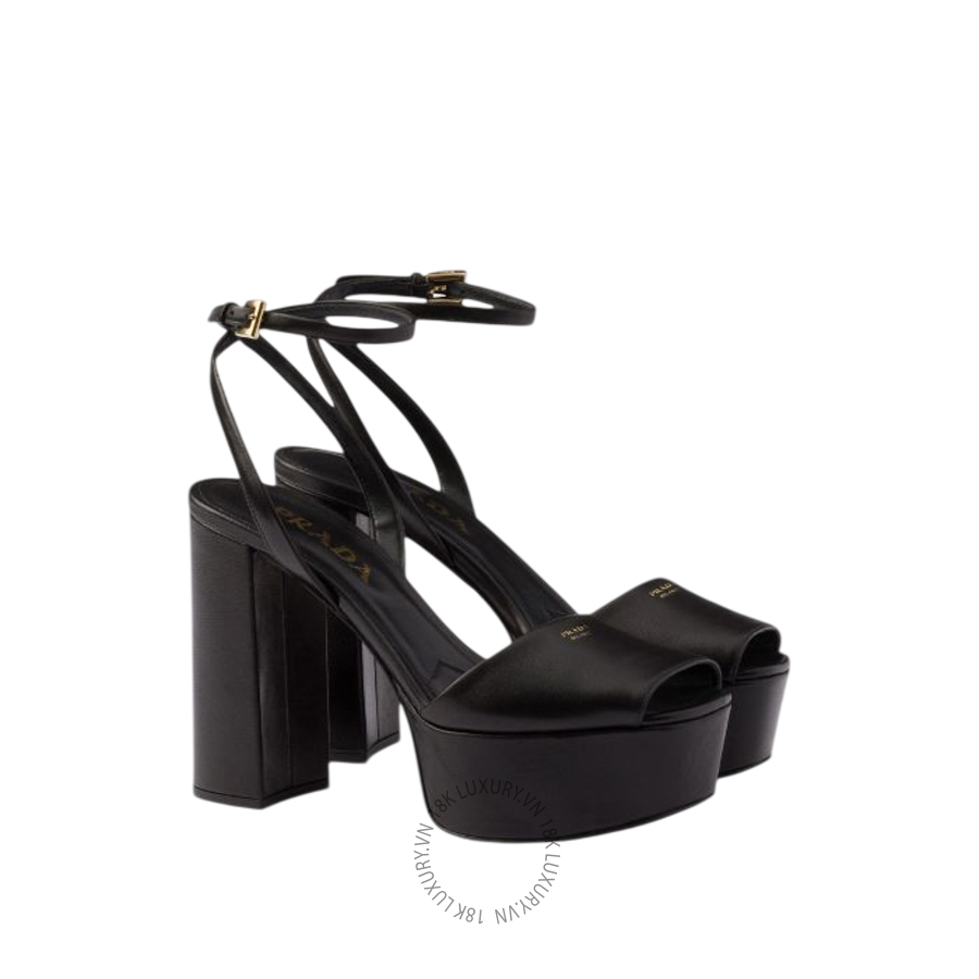 Sandal cao gót Prada Nappa leather platform 1XP48B_038_F0002_F_E115 NGPR277