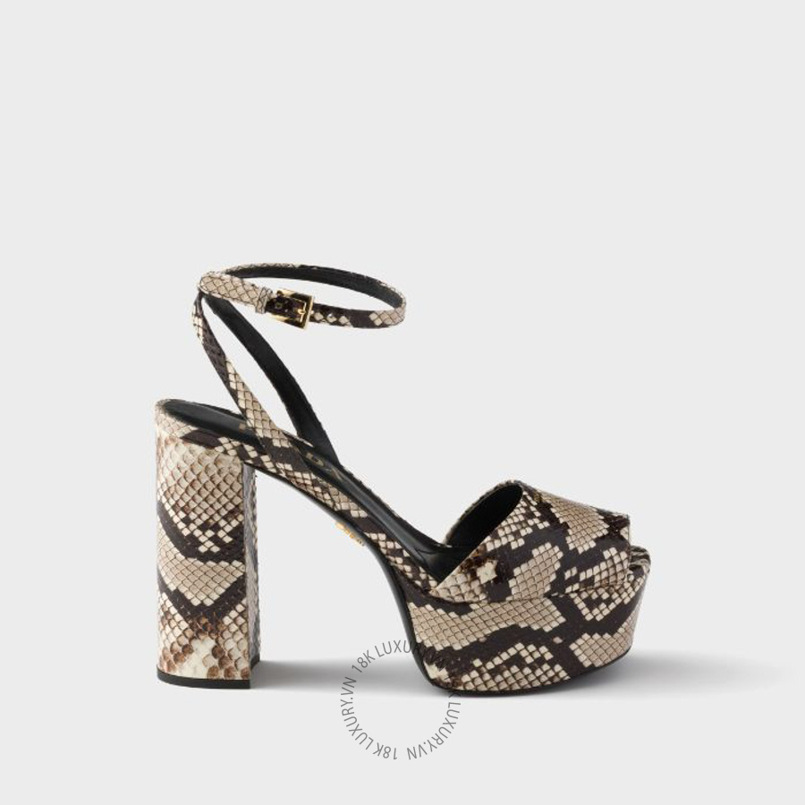 Sandal cao gót Prada Python-print Ayers leather platform 1XP48B_3B3K_F0187_F_E115 NGPR279