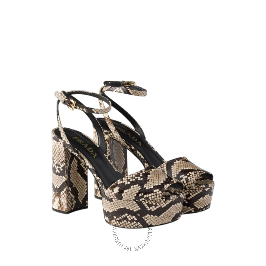 Sandal cao gót Prada Python-print Ayers leather platform 1XP48B_3B3K_F0187_F_E115 NGPR279