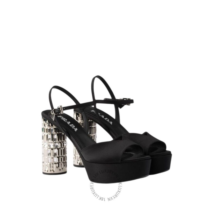 Sandal cao gót Prada Satin platform 1XP81B_049_F0002_F_110 NGPR276