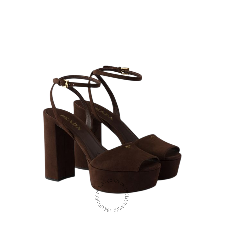Sandal cao gót Prada Suede platform 1XP48B_008_F0003_F_E115 NGPR278