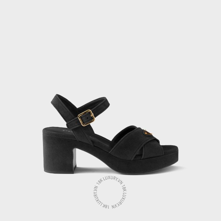 Sandal cao gót Prada Suede platform 1XP73B_008_F0002_F_065 NGPR270