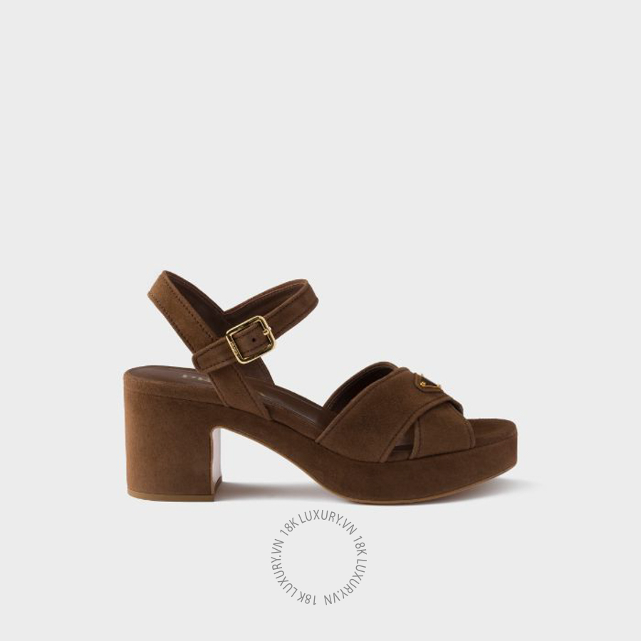 Sandal cao gót Prada Suede platform 1XP73B_008_F0324_F_065 NGPR267