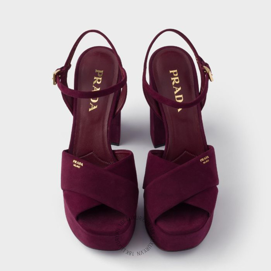 Sandal cao gót Prada Suede platform 1XP75B_008_F0007_F_115 NGPR283 17 Sandal cao gót Prada Suede platform 1XP75B_008_F0007_F_115 NGPR283