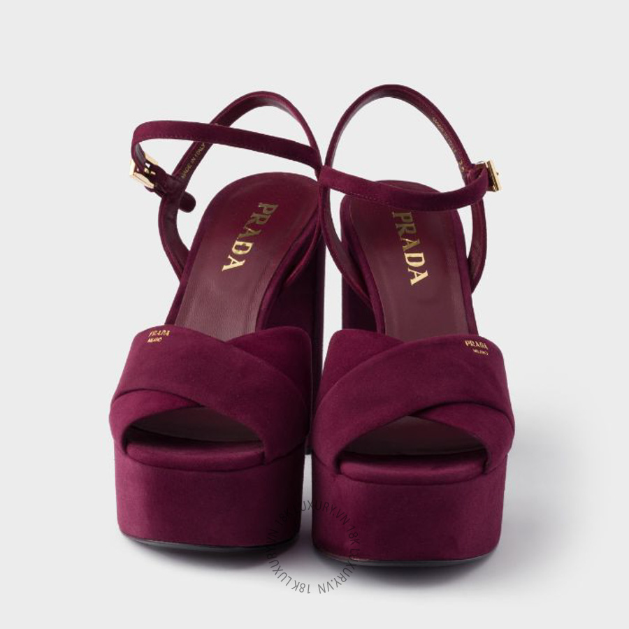 Sandal cao gót Prada Suede platform 1XP75B_008_F0007_F_115 NGPR283 19 Sandal cao gót Prada Suede platform 1XP75B_008_F0007_F_115 NGPR283