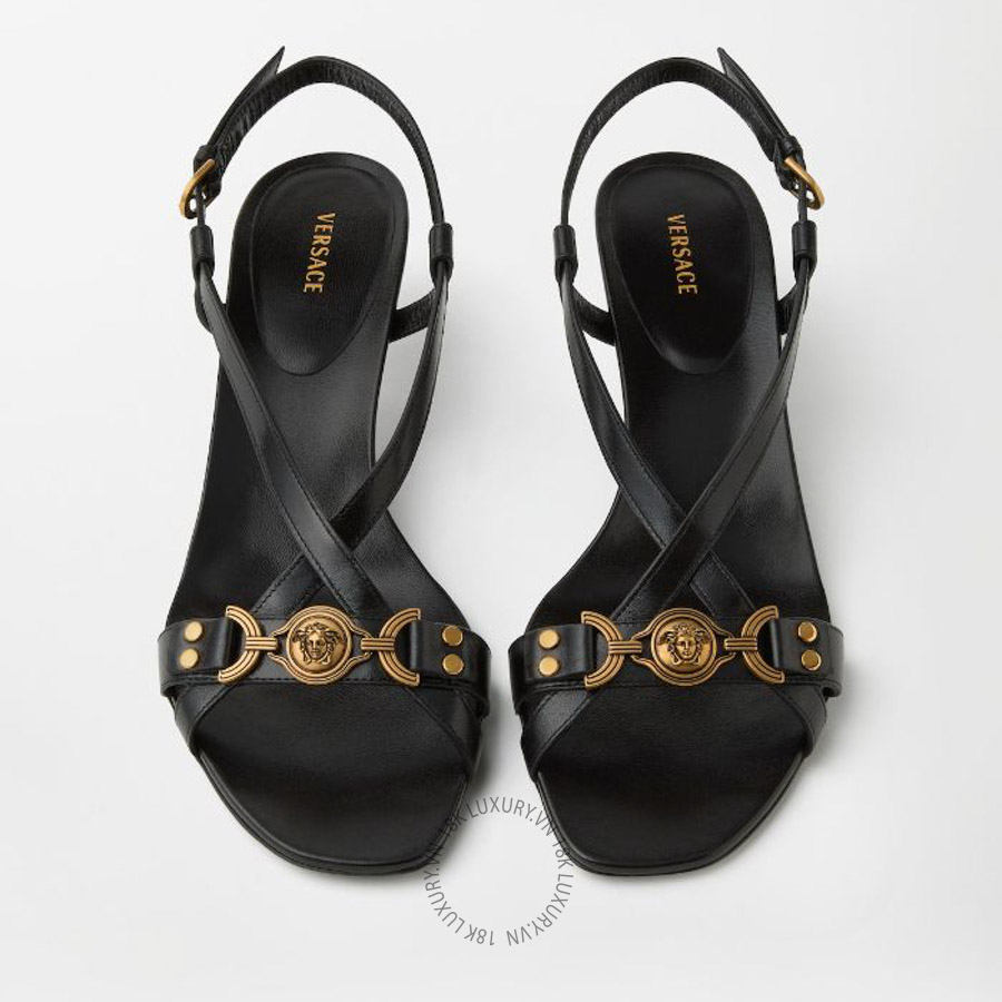 Sandals Cao Gót Versace Marisa Leather Sandals 50 mm 1025593-1A17253_1B00X VSC247