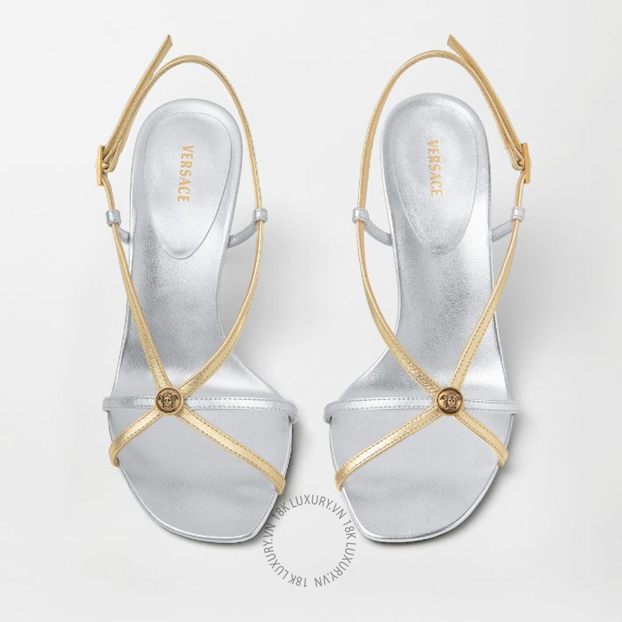 Sandals Cao Gót Versace Valentina Metallic Sandals 80 mm 1024132-1A00965_2E24J VSC261