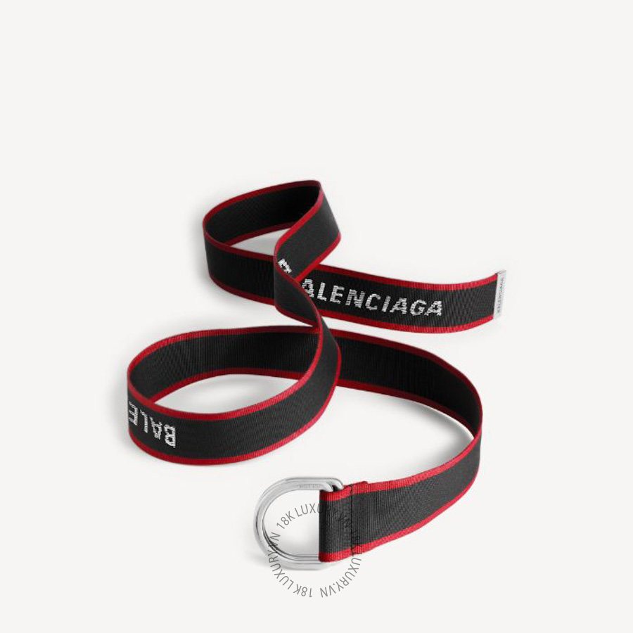 Thắt Lưng Balenciaga Men's D Ring Belt in Black/red 7944852ABT71095 BCA808