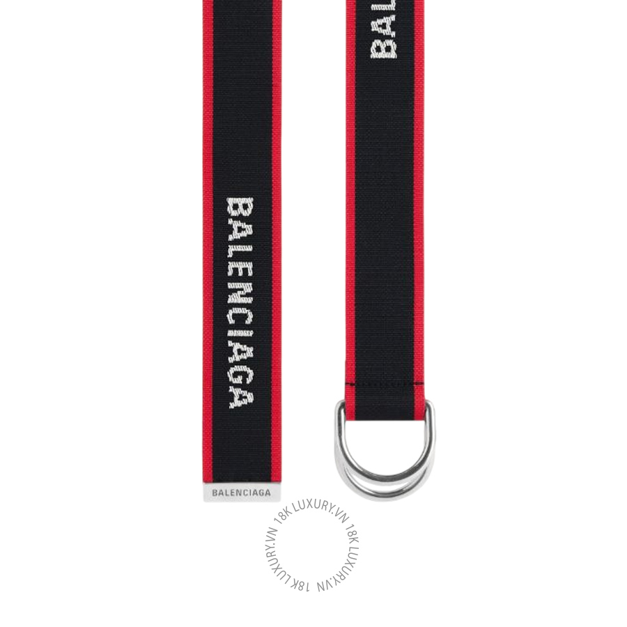 Thắt Lưng Balenciaga Men's D Ring Belt in Black/red 7944852ABT71095 BCA808