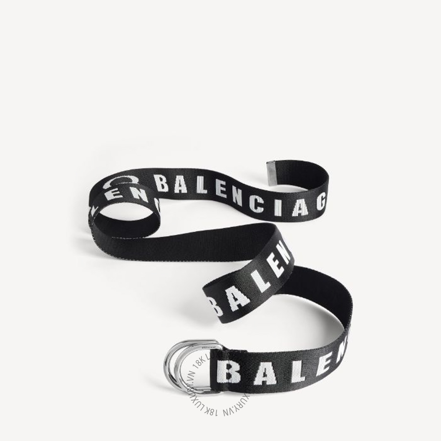 Thắt Lưng Balenciaga Men's D Ring Belt in Black/white 7944852AA5V1090 BCA806