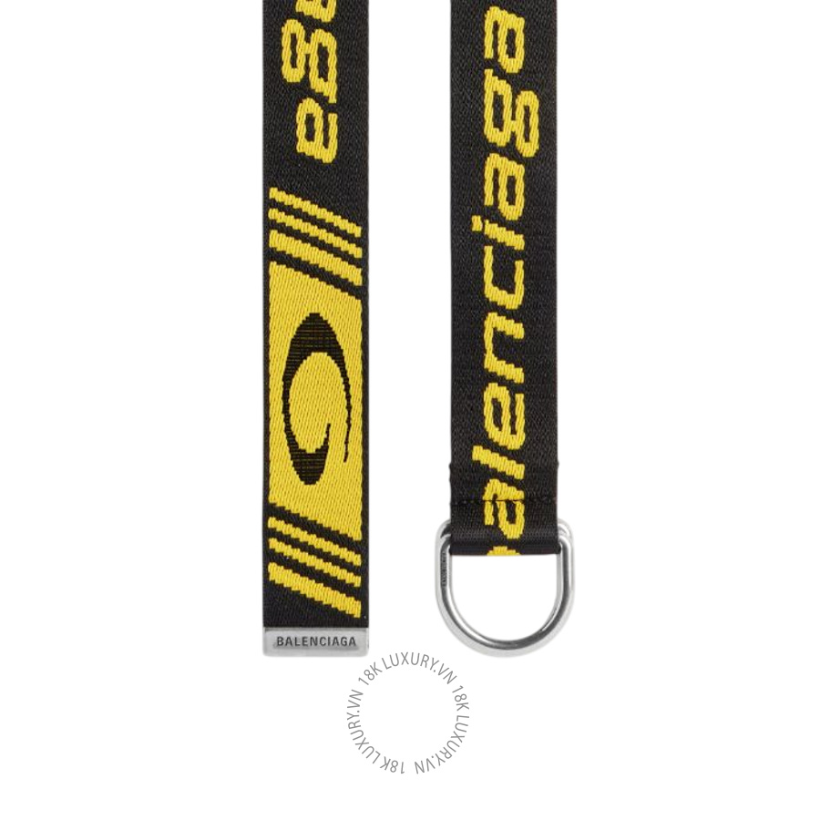 Thắt Lưng Balenciaga Men's D Ring Belt in Black/yellow 8509352AB5W1070 BCA794