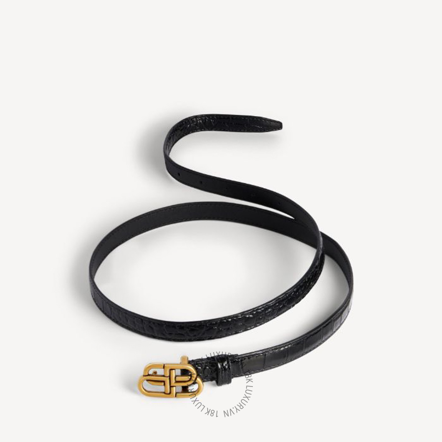 Thắt Lưng Balenciaga Women's Bb Super Thin Belt in Black 6735131LR041000 BCA838
