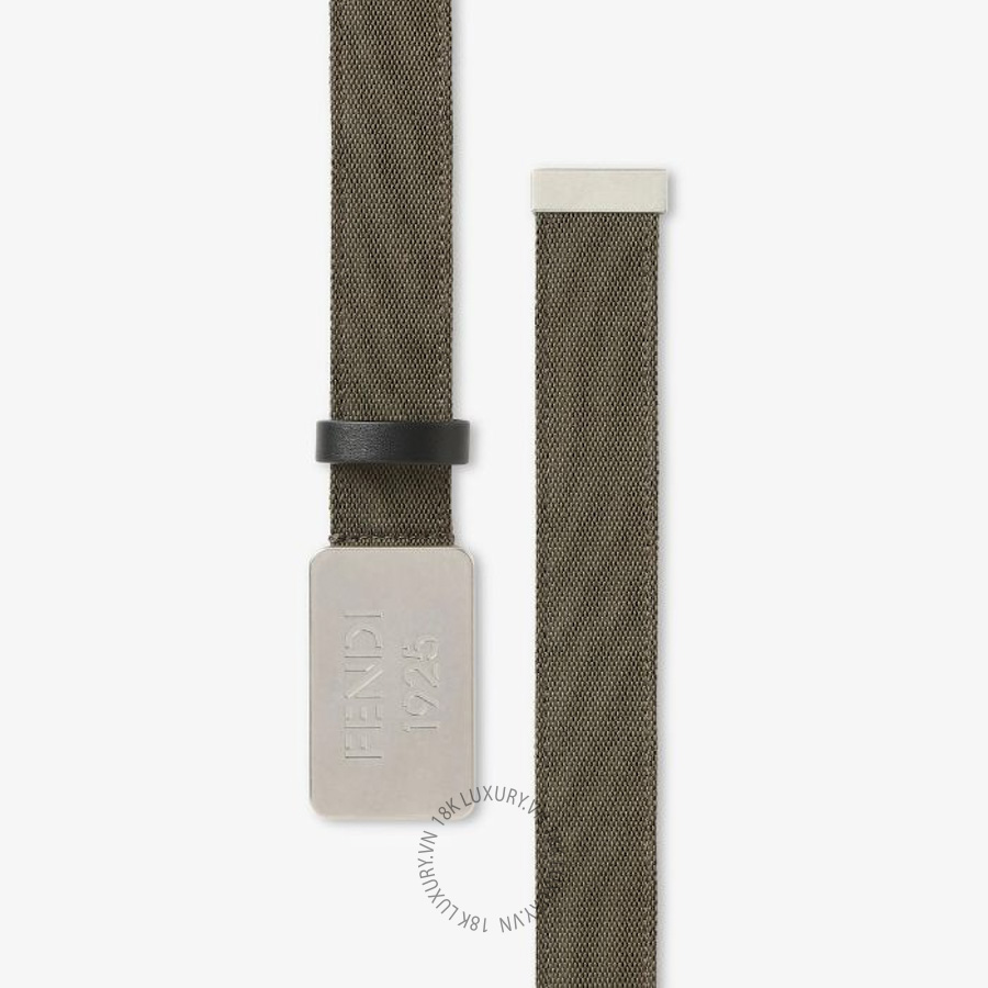 Thắt Lưng Fendi 1925 Belt Gray green fabric 30 mm belt 7C0566B1KRF0ZPQ VSC461