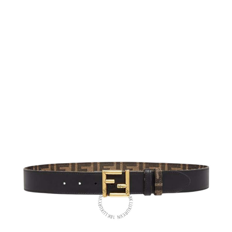Thắt Lưng Fendi FF Belt Black leather and FF fabric reversible belt 8C0686ANH7F1L2J VSC493