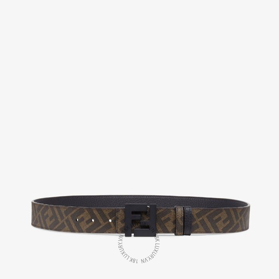 Thắt Lưng Fendi FF Belt Brown leather and fabric reversible belt 7C0432AEU9F148A VSC477