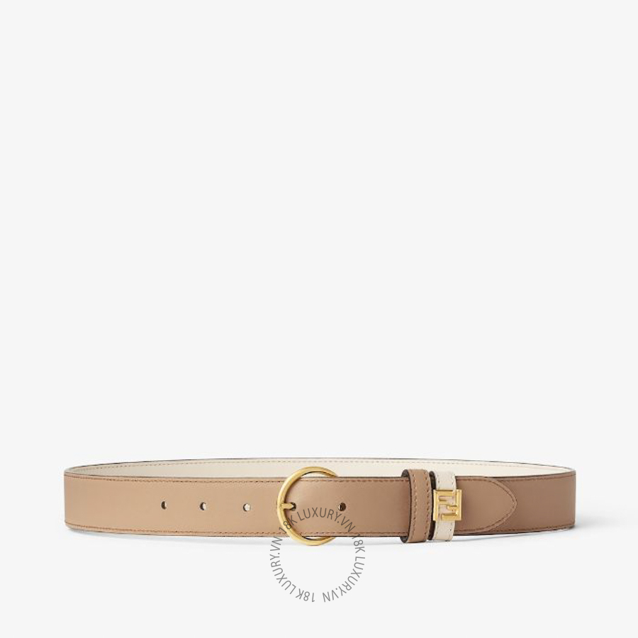 Thắt Lưng Fendi FF Belt White and cappuccino leather reversible belt 8C0753AAIWF1U35 VSC489